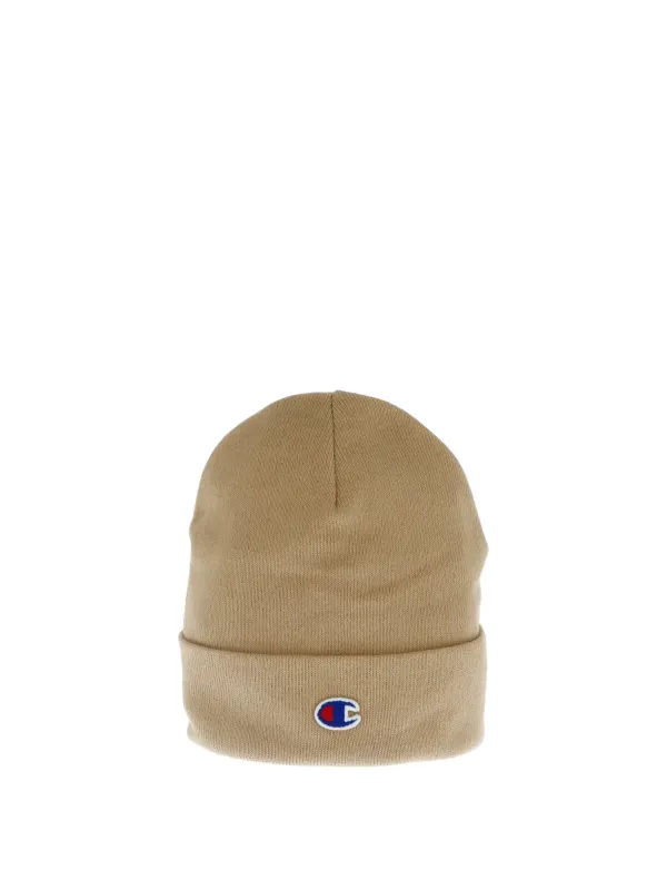 Champion Beanie Tan Gerippter Logo