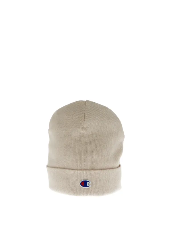 Beige Champion Beanie mit Logo