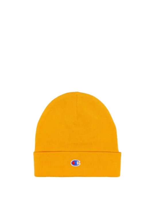Gelbe Champion Strickmütze mit Logo