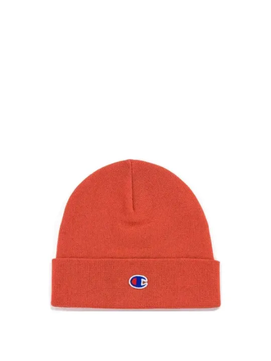 Rote Champion Strickmütze mit Logo