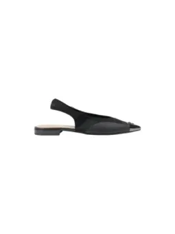 Schwarze Damen Lederschuhe mit Schleife