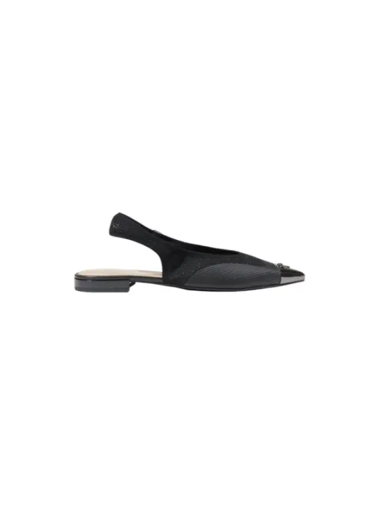 Schwarze Damen Lederschuhe mit Schleife