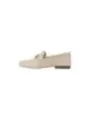 Beige Leder Loafer mit Fransen