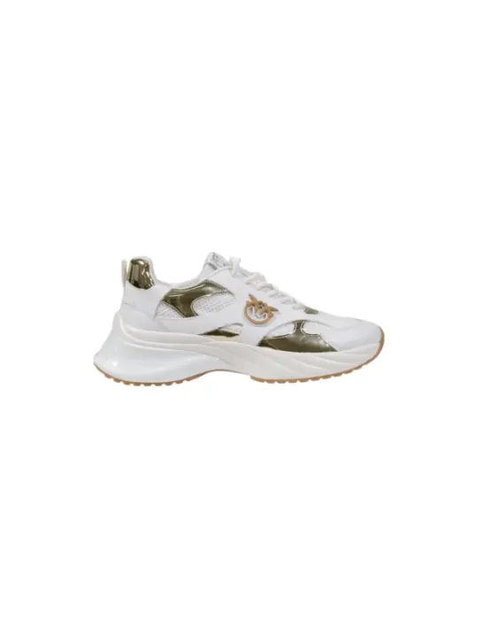 Weiße Pinko Sneaker mit Goldakzenten