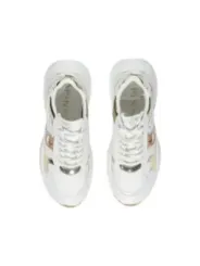 Weiße und goldene Pinko Sneakers