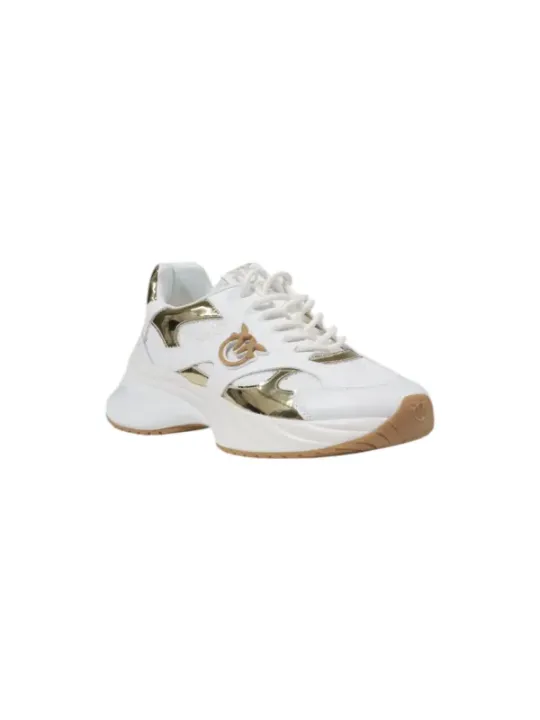 Weiße Pinko Sneaker mit Goldakzenten