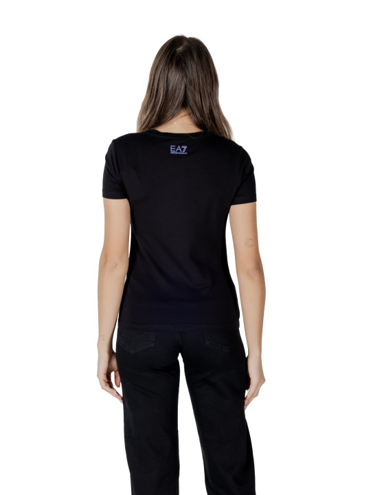 Schwarzes Ea7 T-Shirt mit Rücklogo