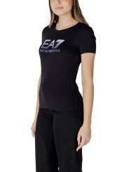 Schwarzes EA7 Polyester T-Shirt