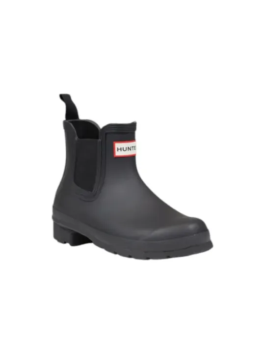 Schwarze Hunter Chelsea Stiefelette mit Fleece