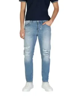 Distressed hellblaue Skinny Jeans Herren