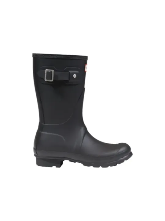 Schwarze Hunter Gummistiefel mit Schnalle