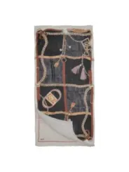 Liu Jo Leder-Ketten-Halstuch Schwarz