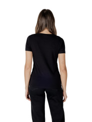 Schwarzes Baumwoll-T-Shirt schlanker Schnitt