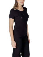 Schwarzes Ea7 Kurzarm-T-Shirt