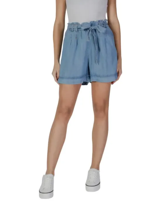 Blaue B.young Jeansshorts mit Rüschen