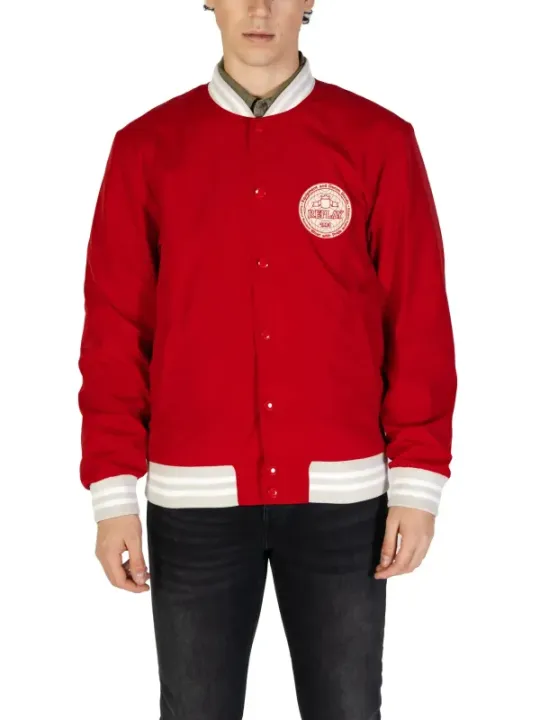 Rote Replay-Jacke mit Streifen
