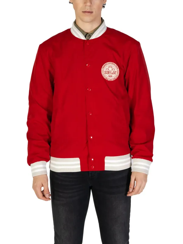 Rote Replay-Jacke mit Streifen