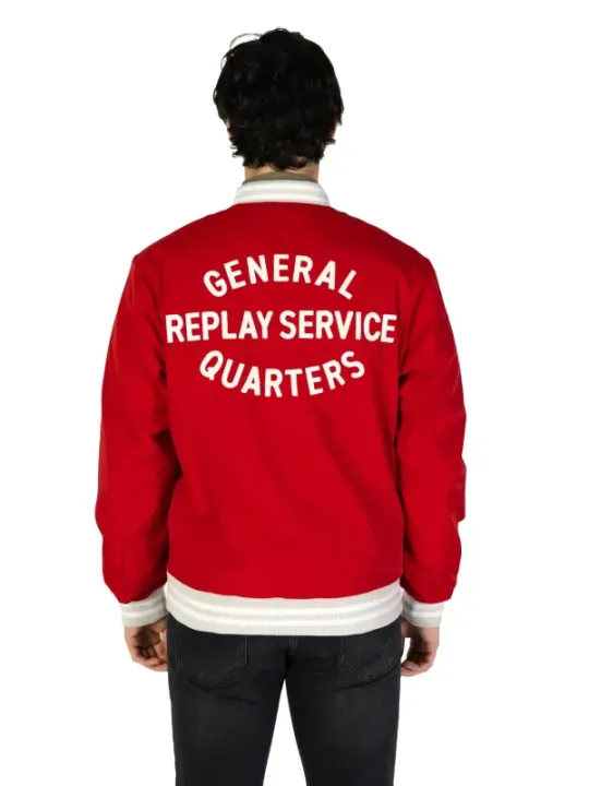 Rote Replay Varsity Jacke