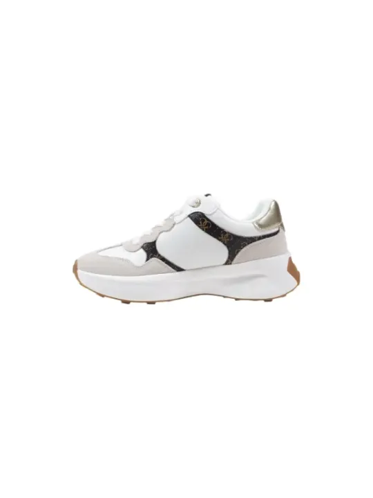 Weiße, schwarze und beige Sneaker