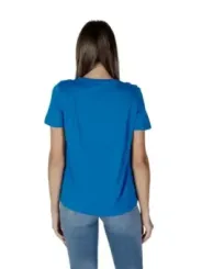 Blaues T-Shirt, lockere Passform hinten