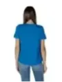 Blaues T-Shirt, lockere Passform hinten