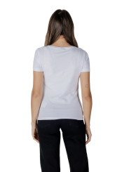 Weißes Ea7 Damen Baumwoll-T-Shirt