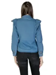 Frauen Jeanshemd mit Schulterrüschen