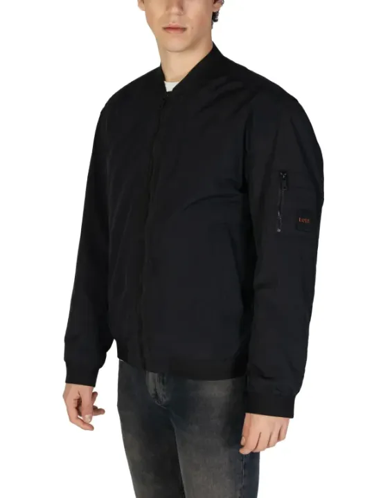 Schwarze Boss Bomberjacke mit Reißverschluss