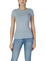 Graues Guess Logo T-Shirt für Damen