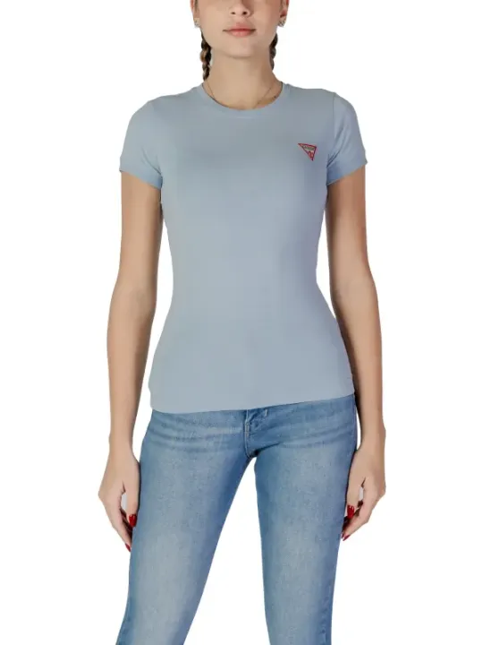 Graues Guess Logo T-Shirt für Damen