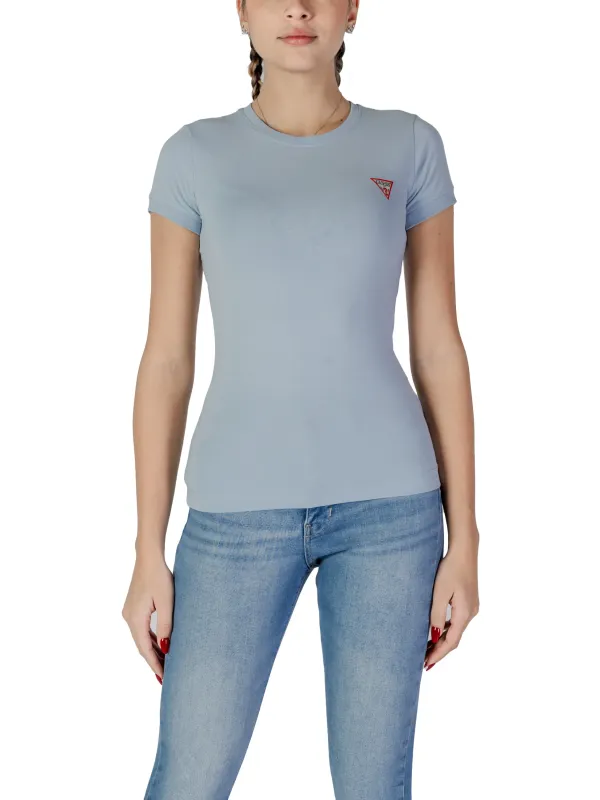 Graues Guess Logo T-Shirt für Damen