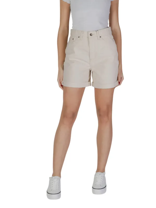 Beige Damen Shorts mit Gürtelschlaufen