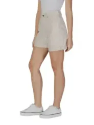 Beige hochtaillierte B.young Shorts