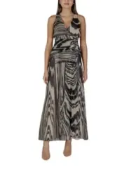 Abstrakte schwarze und weiße Kleid