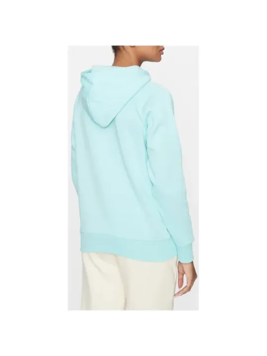 Blauer Kapuzenpullover lässiger Rückenausschnitt