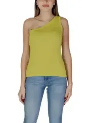 Gelbes, asymmetrisches Ein-Schulter-Tanktop B.young