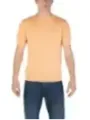 Orange Baumwoll-T-Shirt, kurzärmelig, schlank