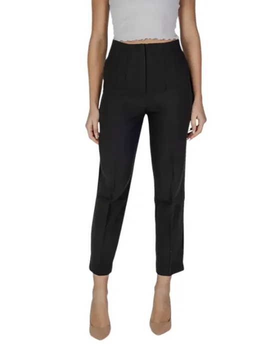 Dunkle, schmale Damen Stoffhose