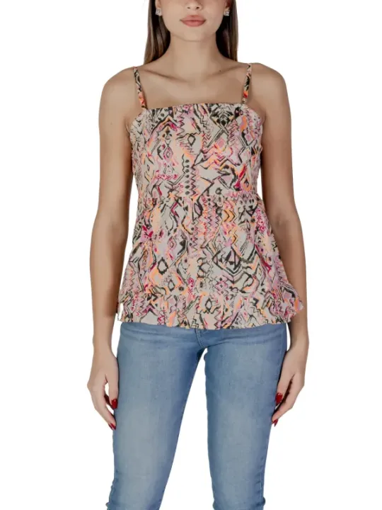 Beiges Tanktop mit abstraktem Muster