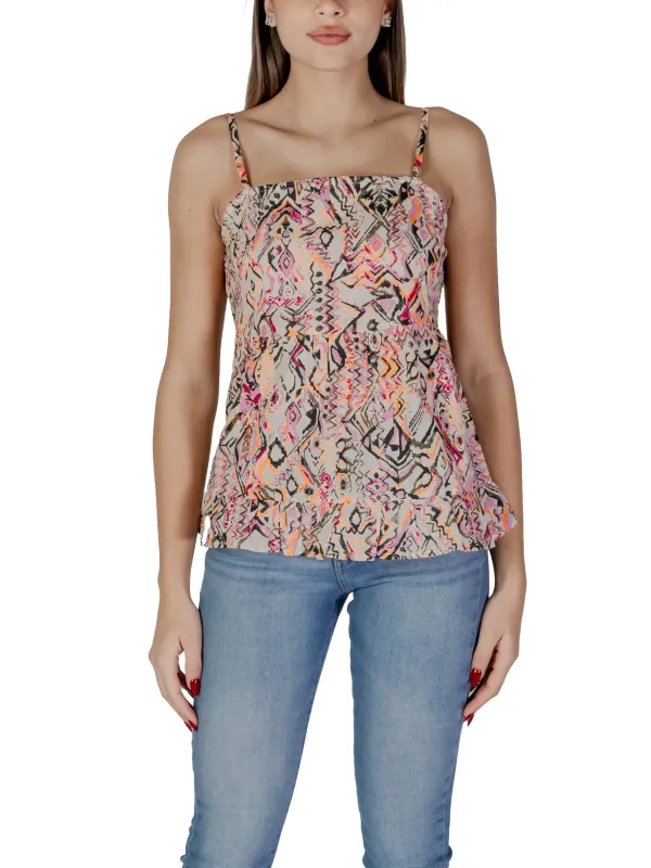 Beiges Tanktop mit abstraktem Muster