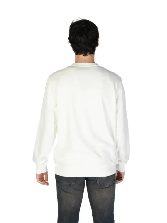 Weißes Baumwoll-Langarmshirt für Herren