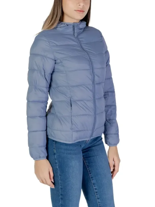 Blauer und lila Damen-Pufferjacke