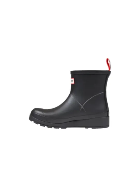 Schwarze Hunter Stiefelette mit rotem Detail