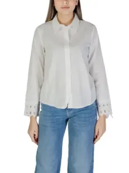 Weißes Baumwollbluse mit Stickdetails