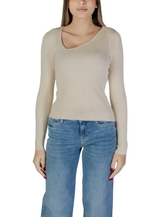 Geripptes, langärmliges Damen-Top Vila