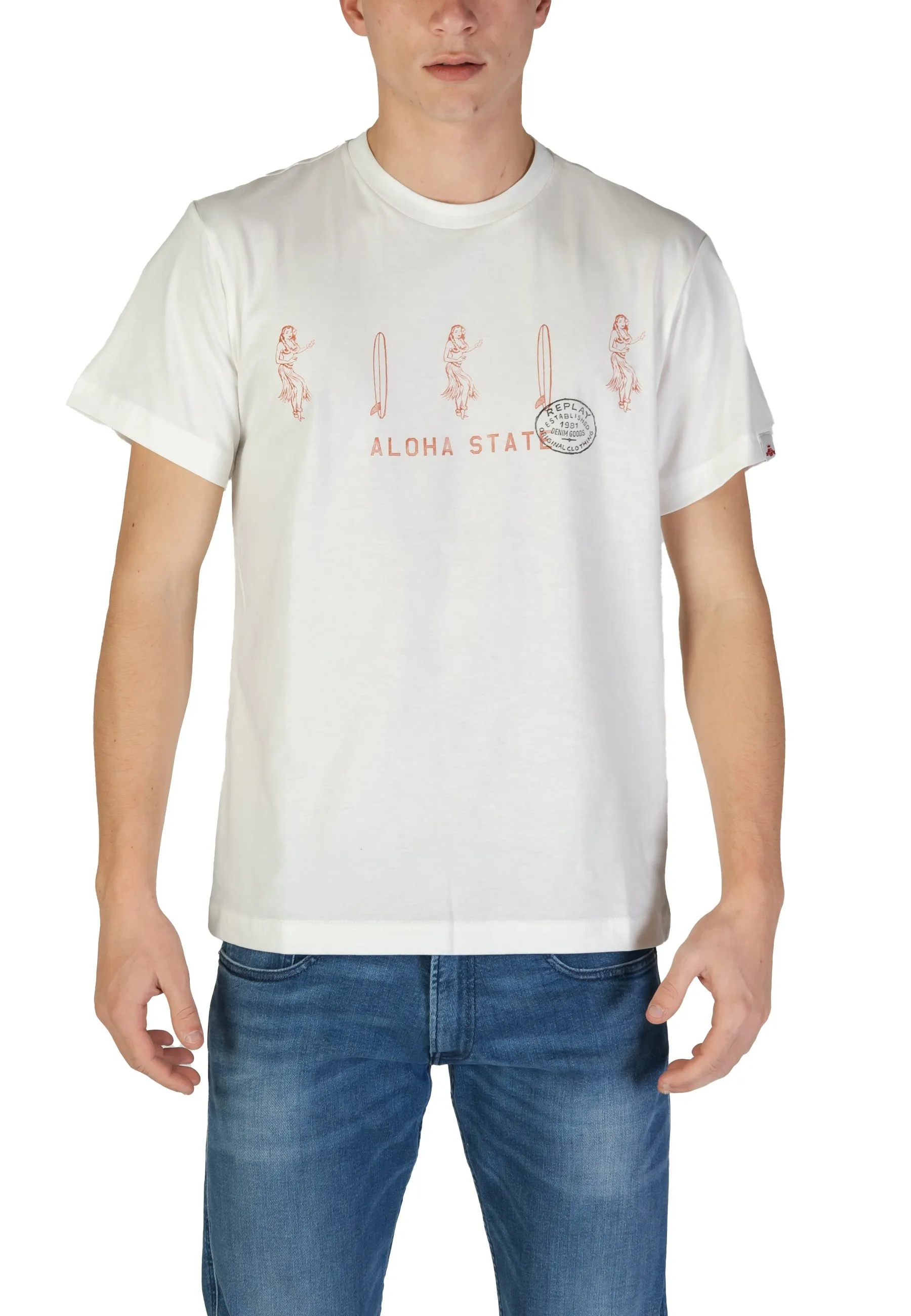 Replay Herren T-Shirt Weiß 480809