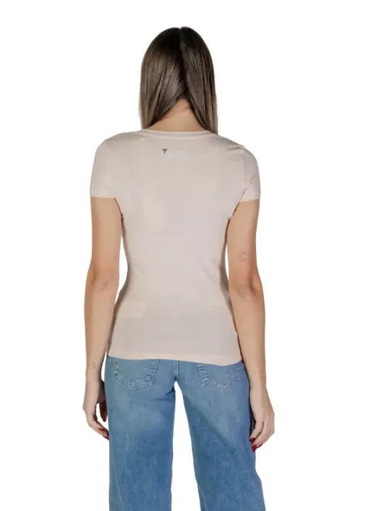 Pfirsich Guess T-Shirt Dreieck-Logo