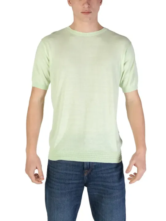 Pastellgrünes Hamaki-ho Rundhalsausschnitt T-Shirt