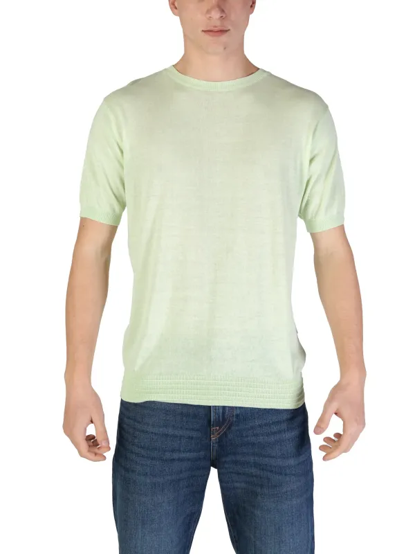 Pastellgrünes Hamaki-ho Rundhalsausschnitt T-Shirt