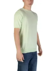 Grün gestreiftes Baumwoll-T-Shirt Herren